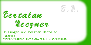 bertalan meczner business card